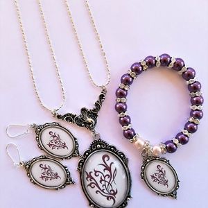 YOUNIQUE SET--NECKLACE/EARRINGS/BRACELET--CUSTOM